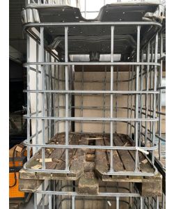 Gitterbox 120cm x 115cm x 100cm Lagerbox auf Holzpalette 1000 Liter (Box 2)